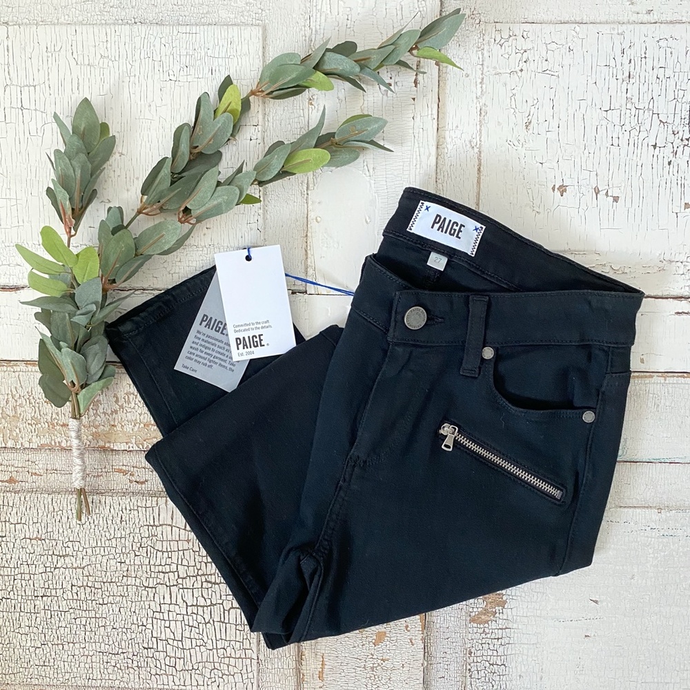 PAIGE Indio Duo Zip Skinny Jean Vintage Black 27